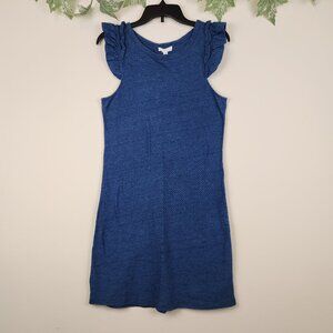 a loves a Women's Size XS Denim Blue Cotton Ruffle Sleeve Stretch Dress NWT